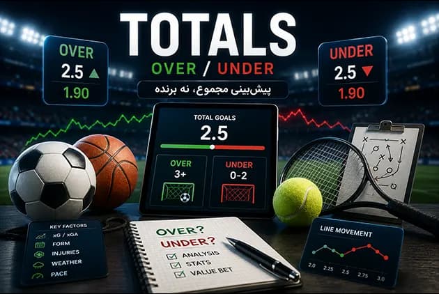 بازار Totals در شرط‌بندی چیست؟ راهنمای کامل Over/Under