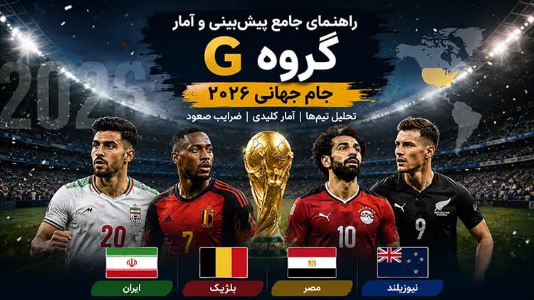 پیشبینی و آمار گروه G جام جهانی ۲۰۲۶؛ ایران، بلژیک، مصر و نیوزیلند